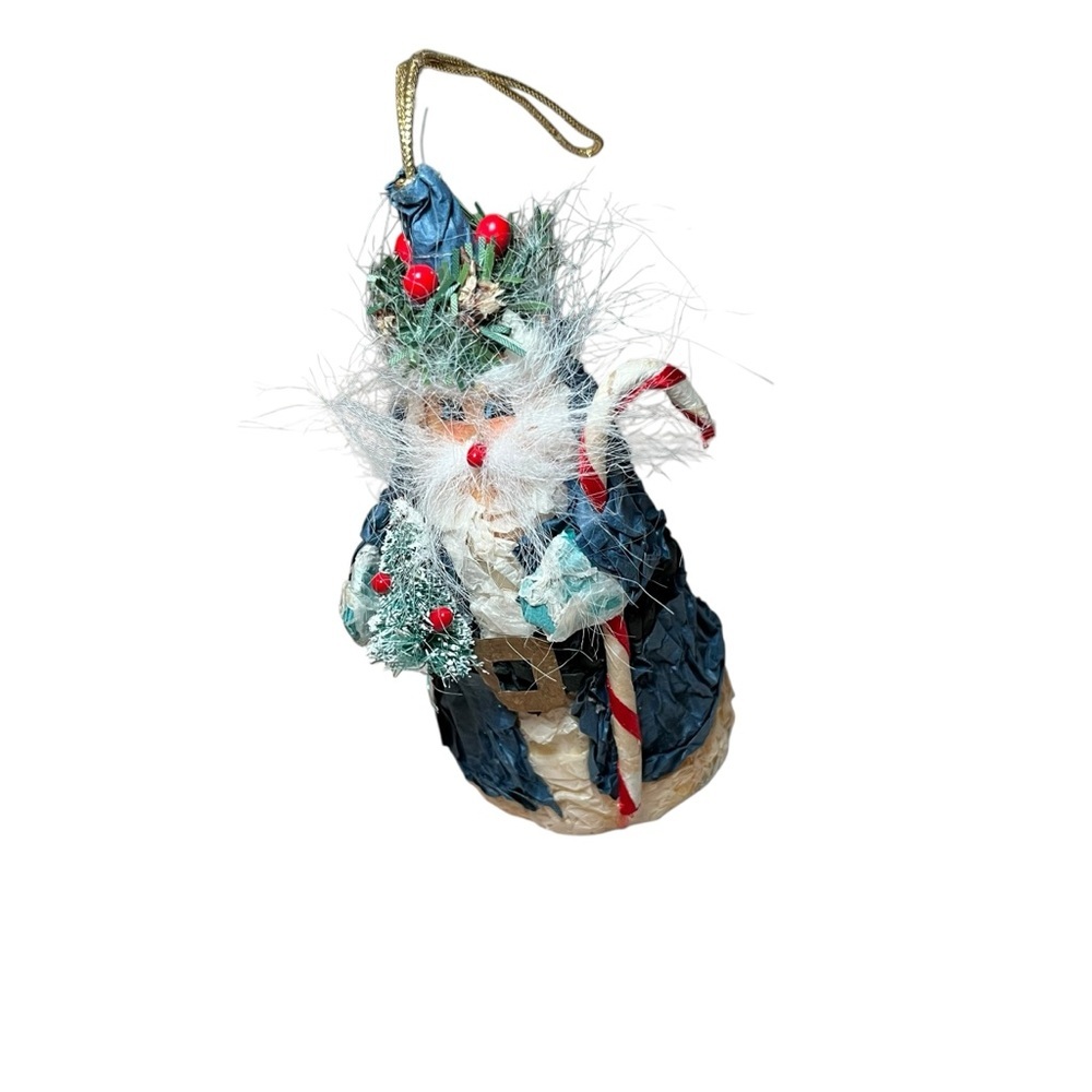 Vintage retro paper Santa 5” ornament Christmas decoration